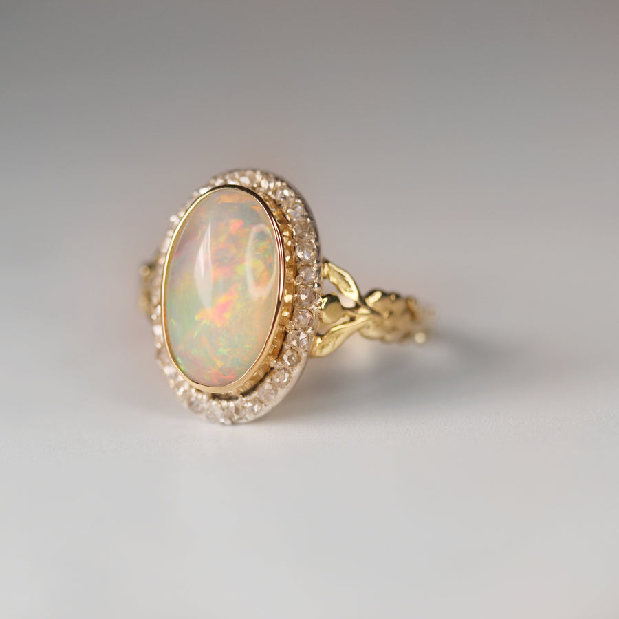 Antique Opal & Diamond Ring