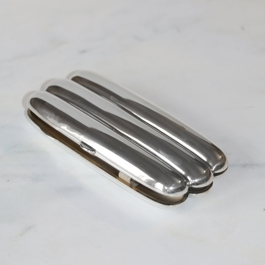 Chester Silver Victorian Triple Cigar Case