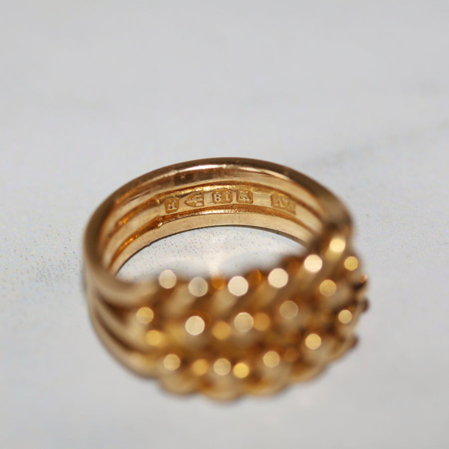 Chester Hallmark 18ct Yellow Gold Keeper Ring