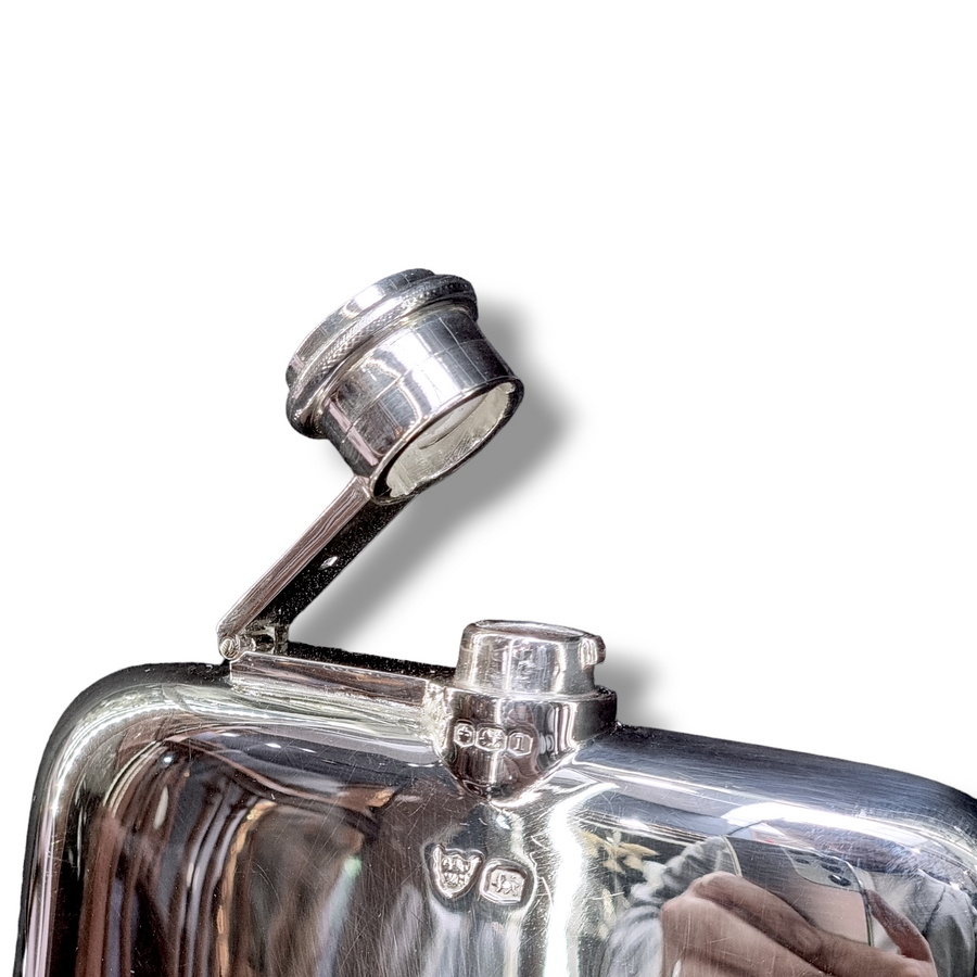 1920's Large Silver Hip Flask