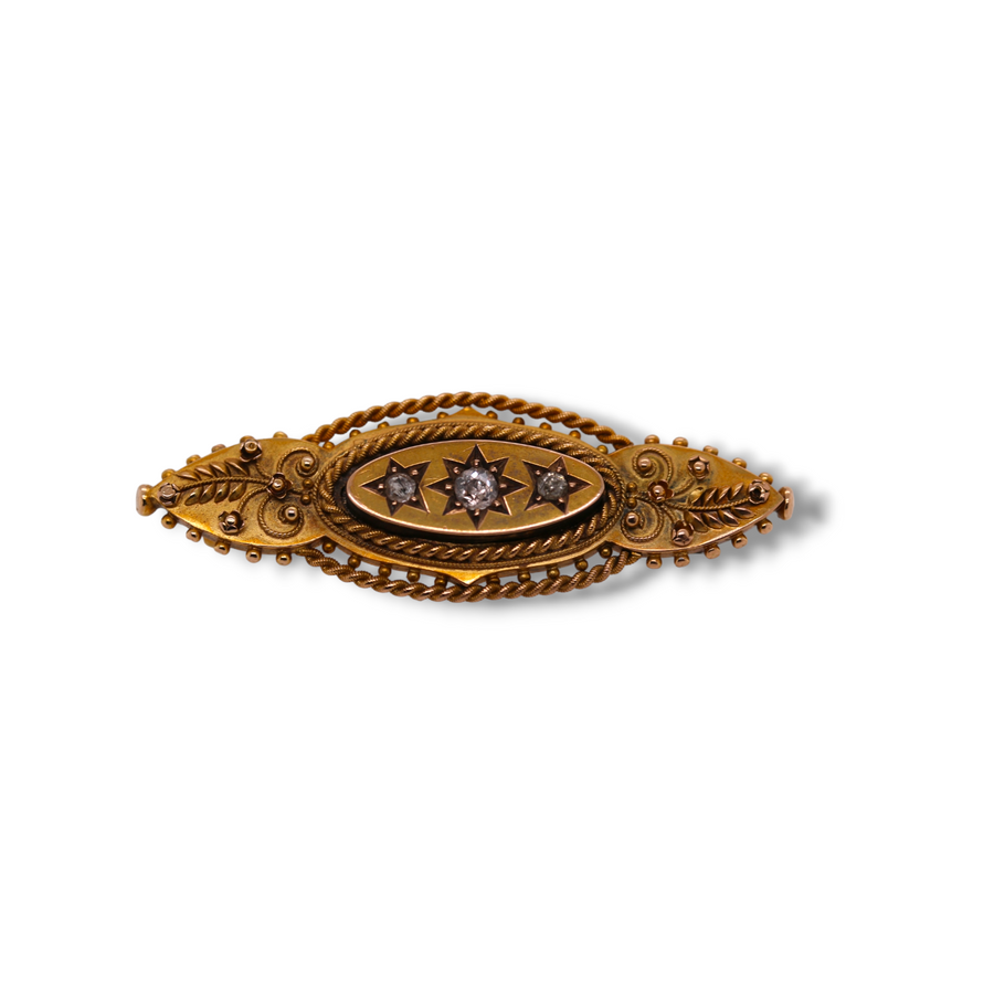 Three Stone Diamond Brooch