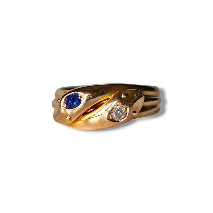 Sapphire and Diamond Snake Ring