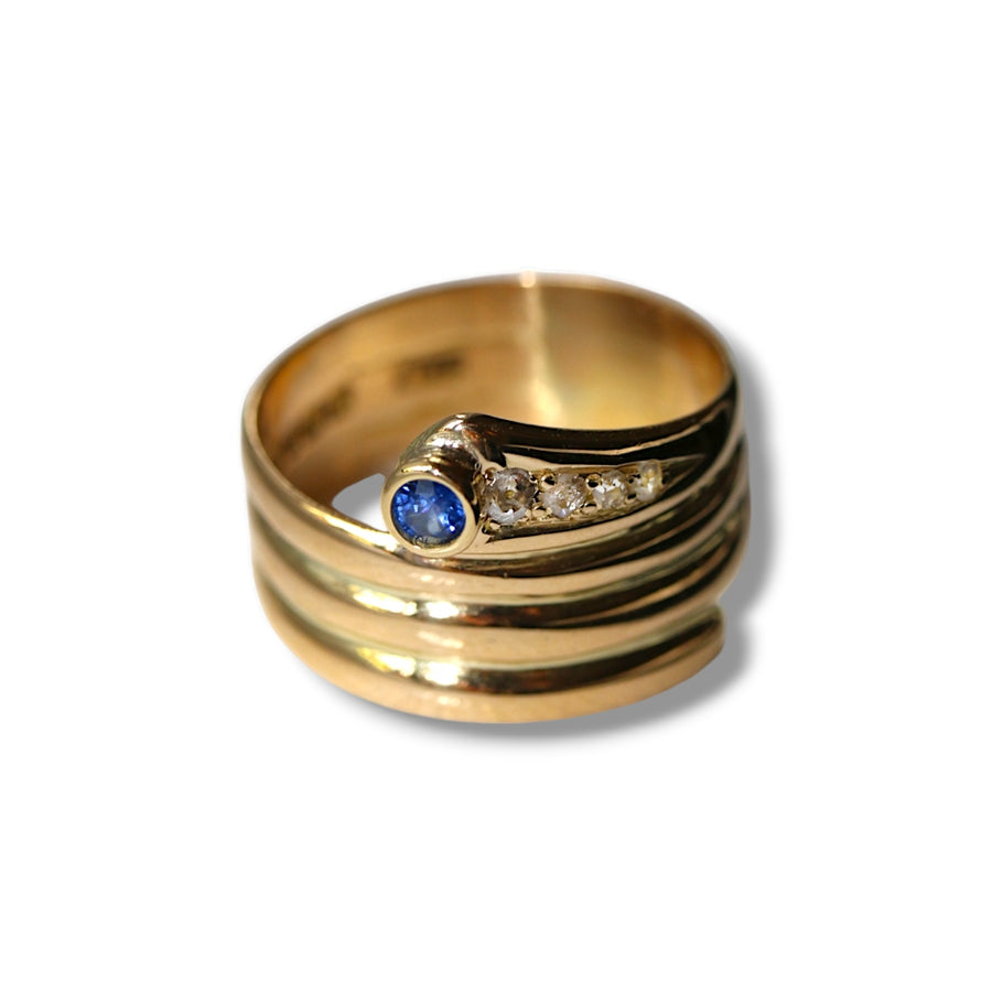 18ctDiamond & Sapphire Snake Ring