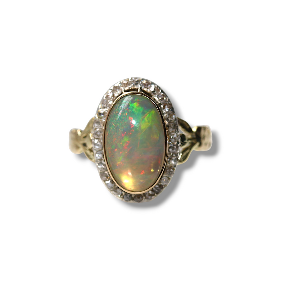 Antique Opal & Diamond Ring