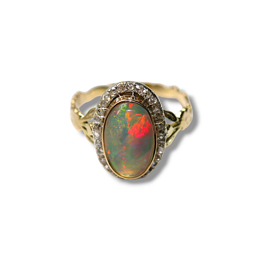 Antique Opal & Diamond Ring