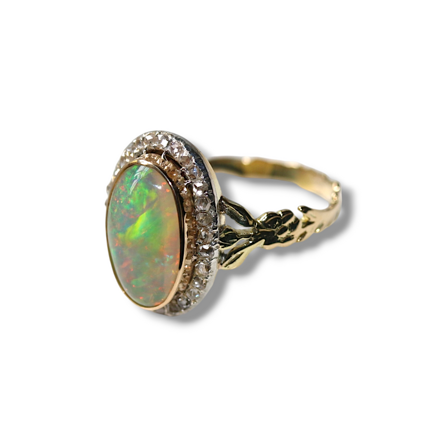 Antique Opal & Diamond Ring