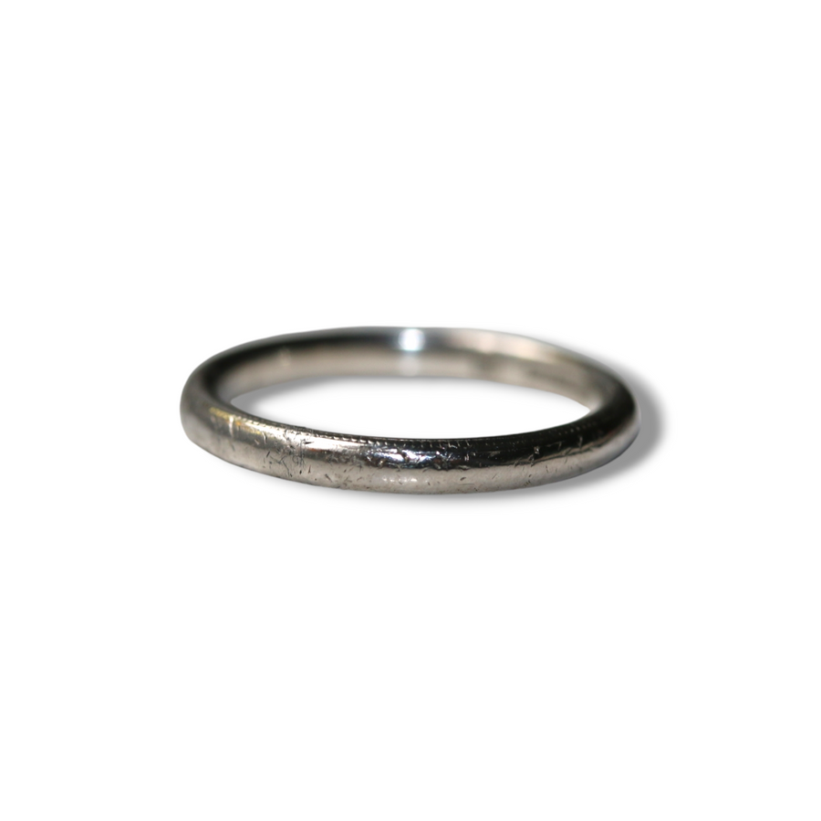 Platinum Patterned Wedding Band