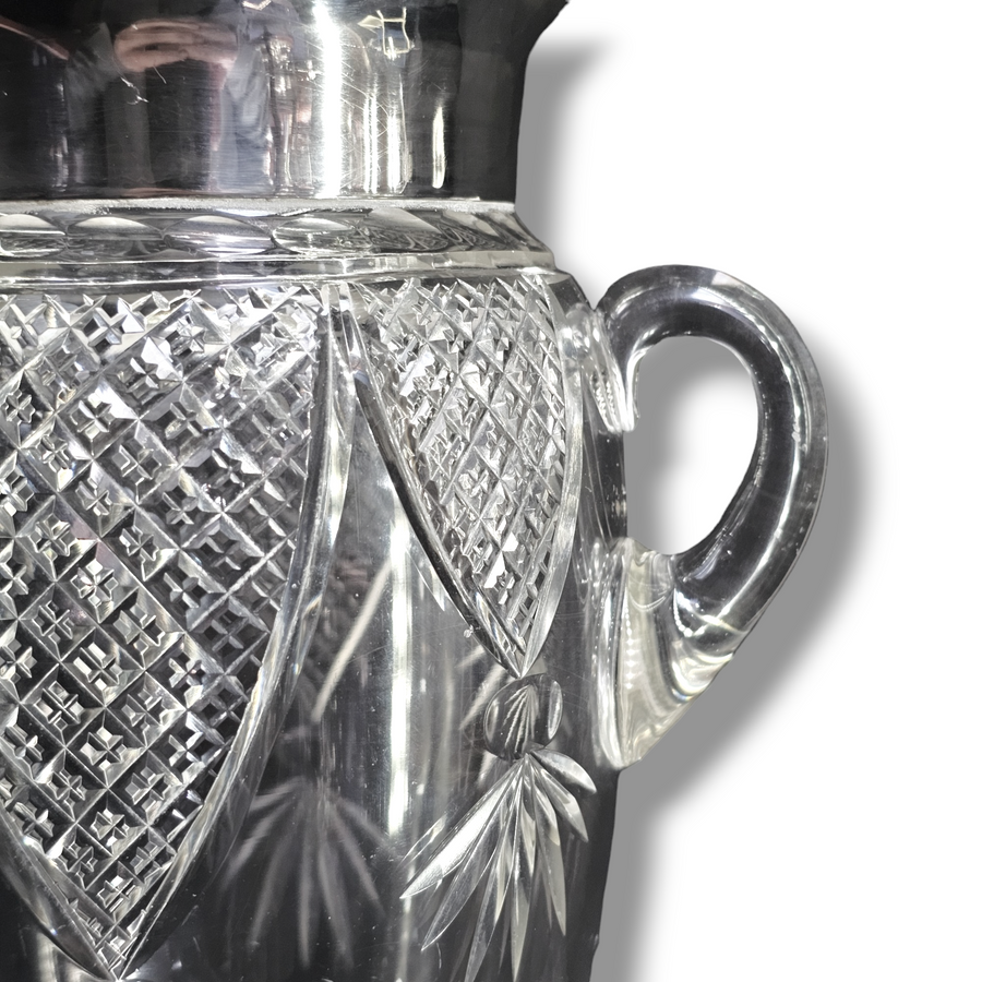 Chester 1905 Silver & Cut Glass Vase