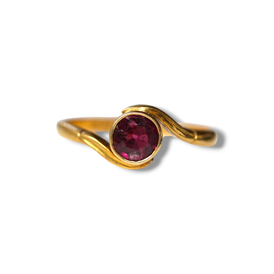 22ct Yellow Gold Almandine Garnet Ring