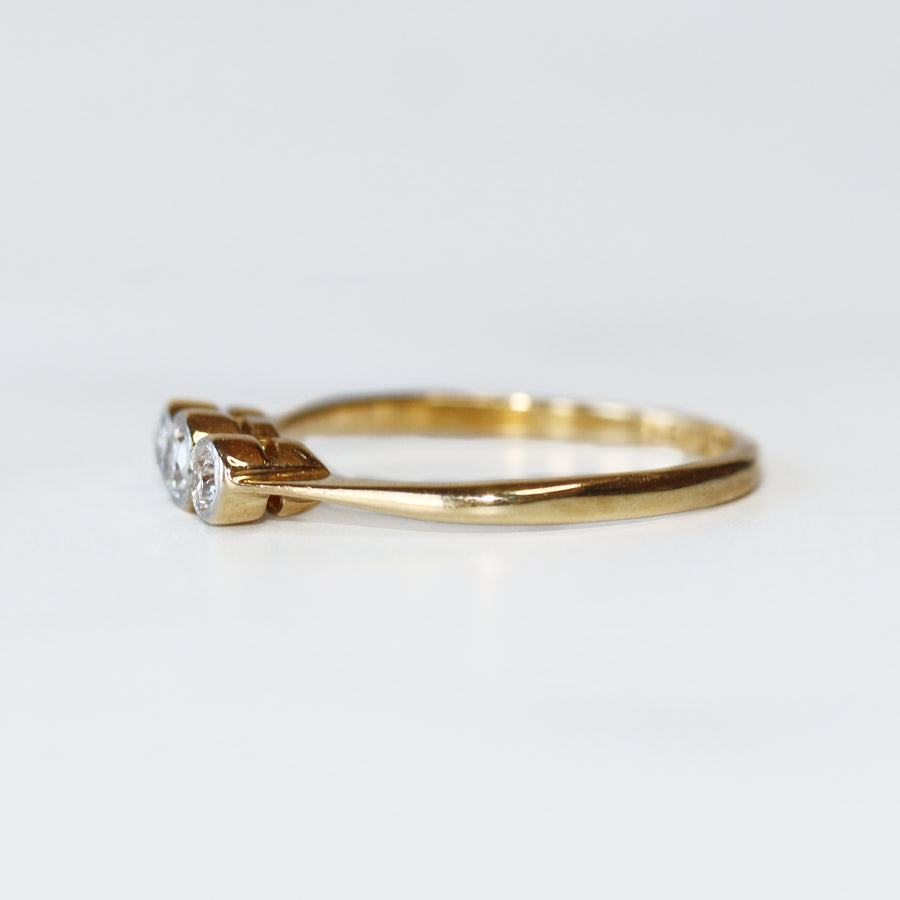 18ct Yellow Gold Diamond Three Stone Ring