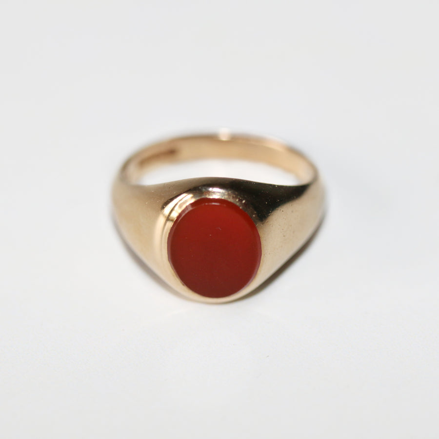 9ct Cornelian Oval Signet Ring