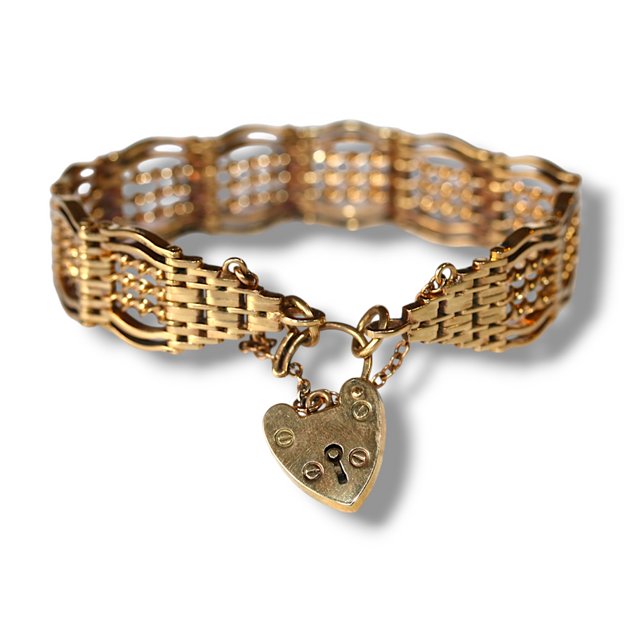 9ct Solid Link Gate Bracelet