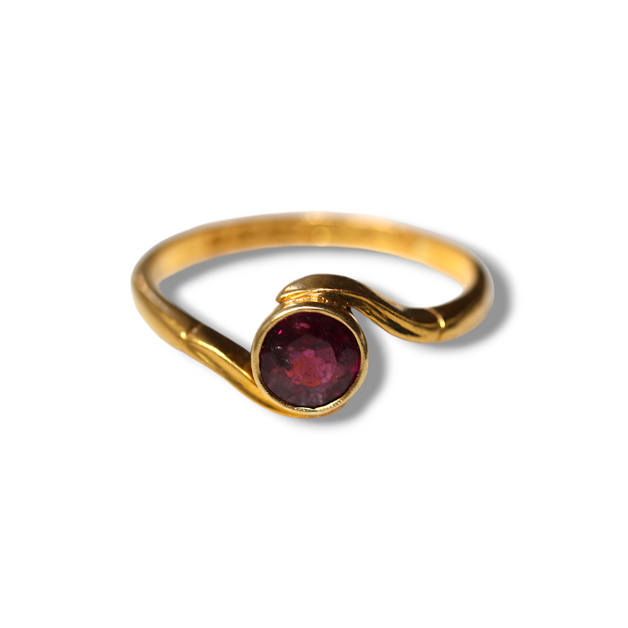 22ct Yellow Gold Almandine Garnet Ring