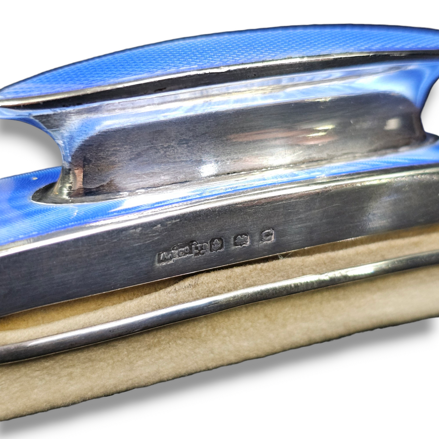 Art Deco Blue Enamel Nail Buff