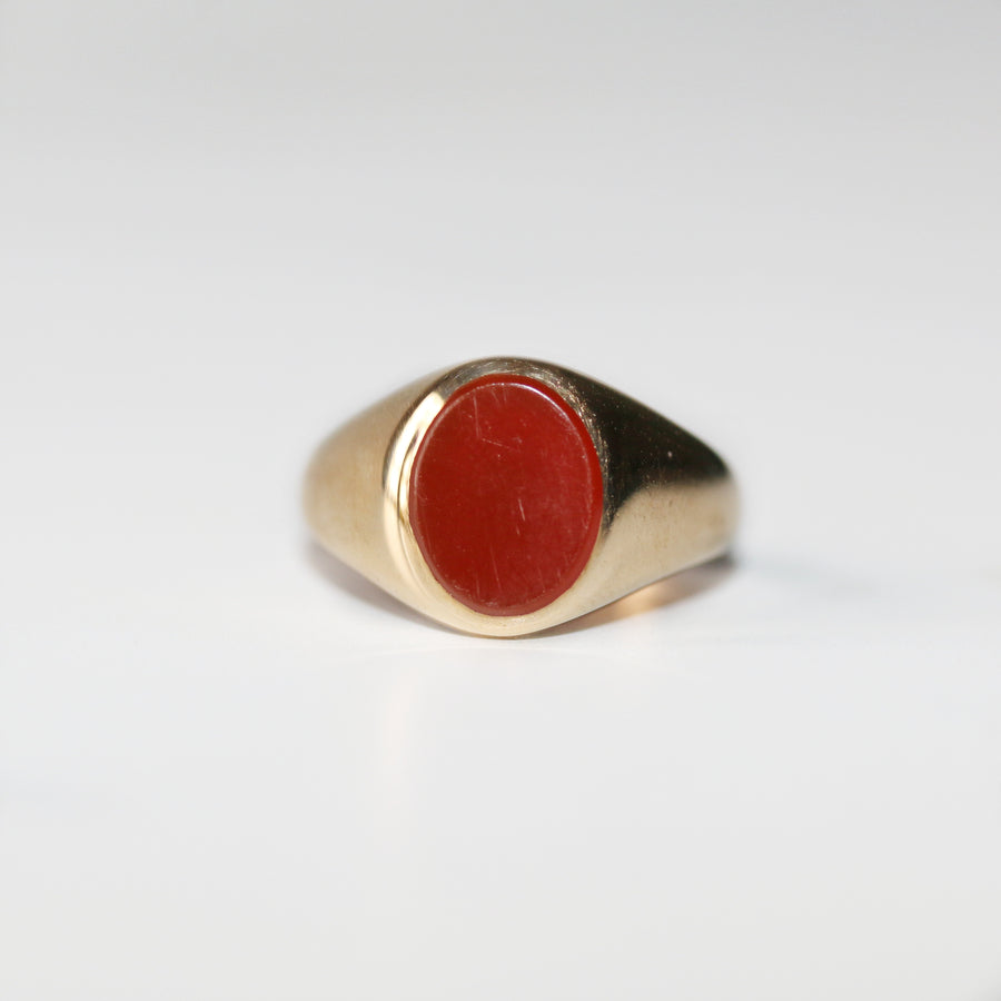 9ct Cornelian Oval Signet Ring