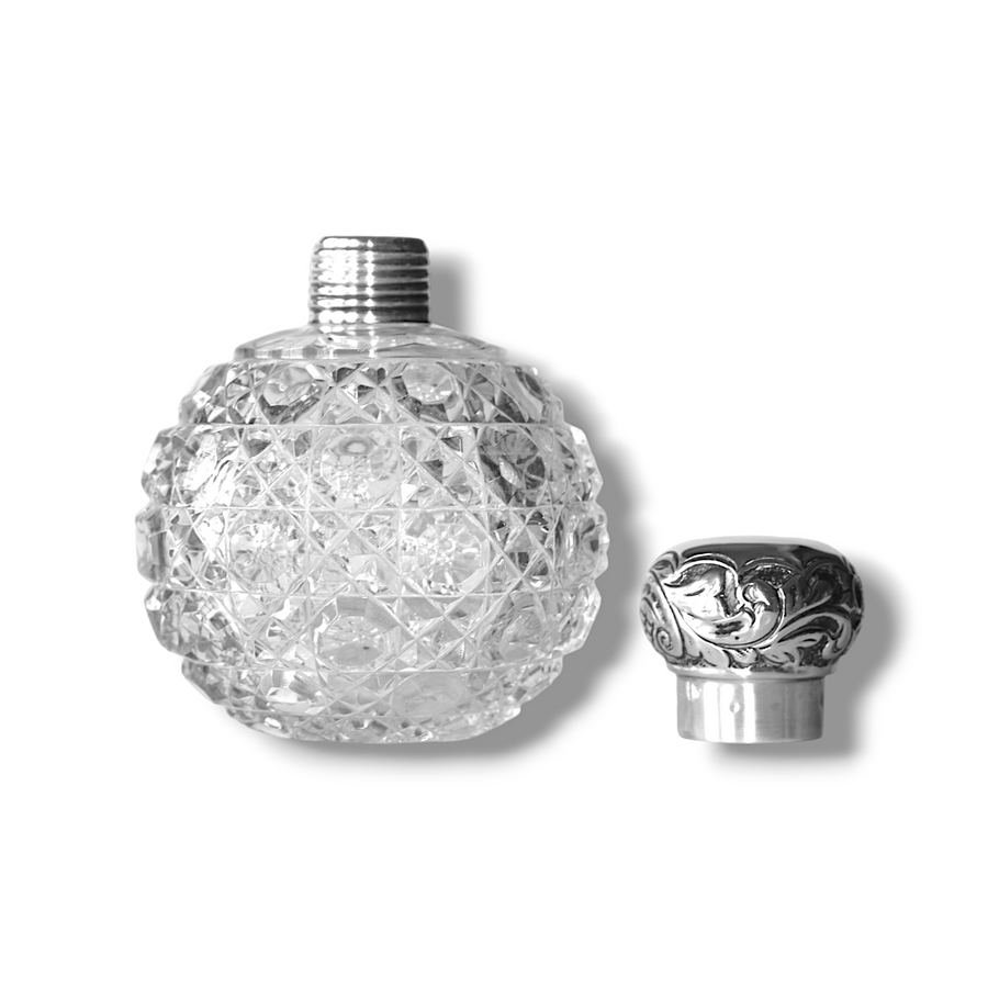 Silver Crystal Perfume Bottle