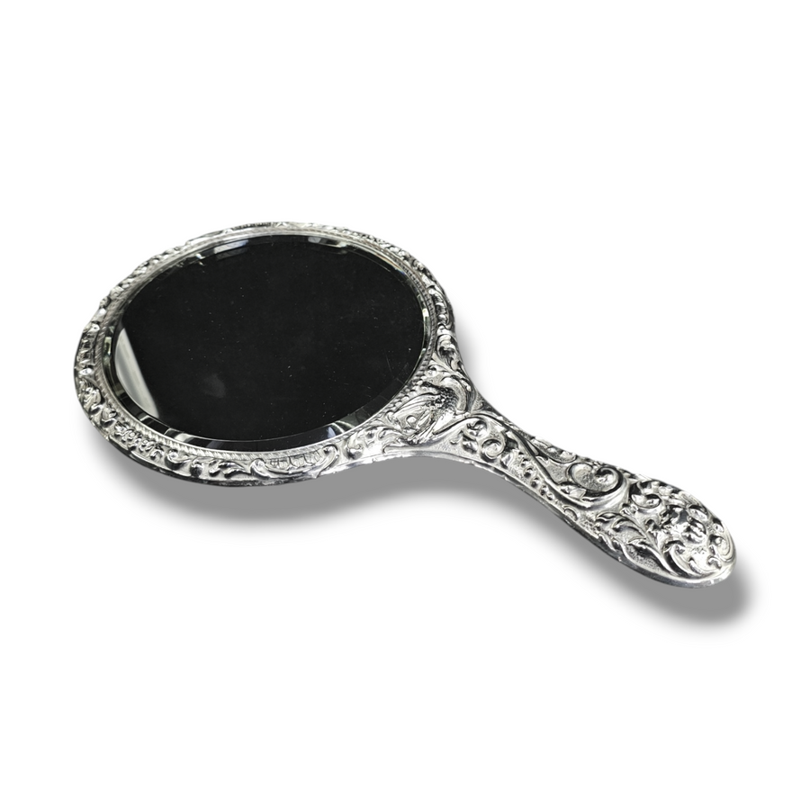 Chester 1902 Silver Embossed Hand Mirror