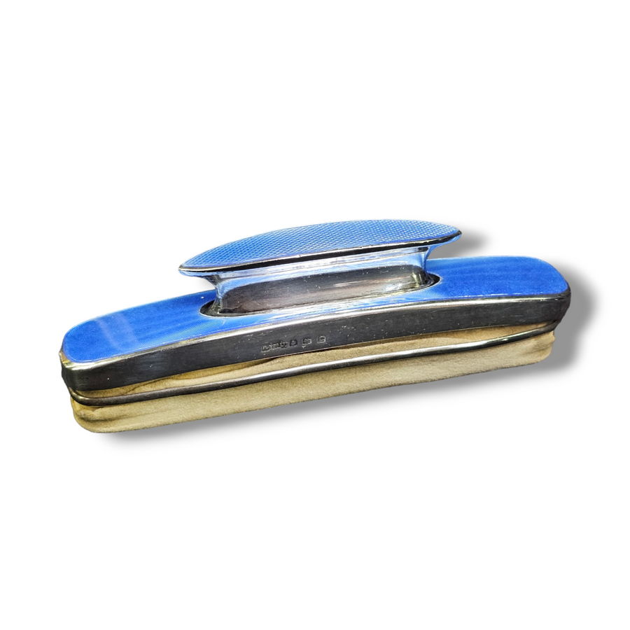 Art Deco Blue Enamel Nail Buff