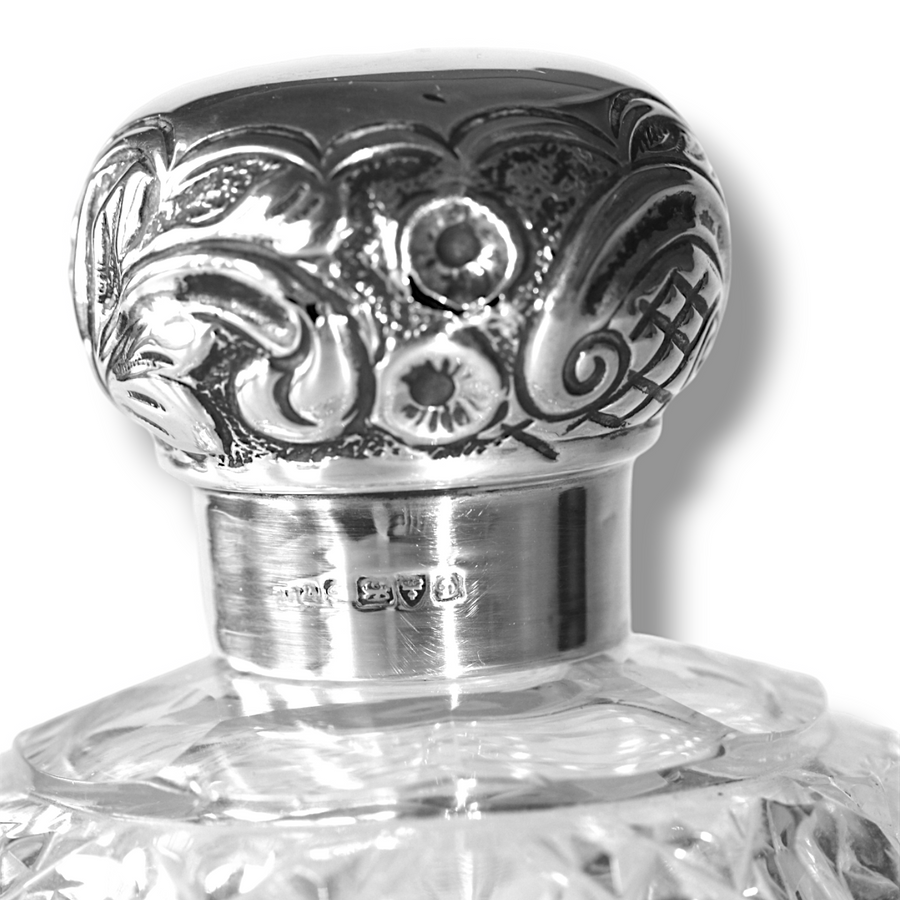 Silver Crystal Perfume Bottle