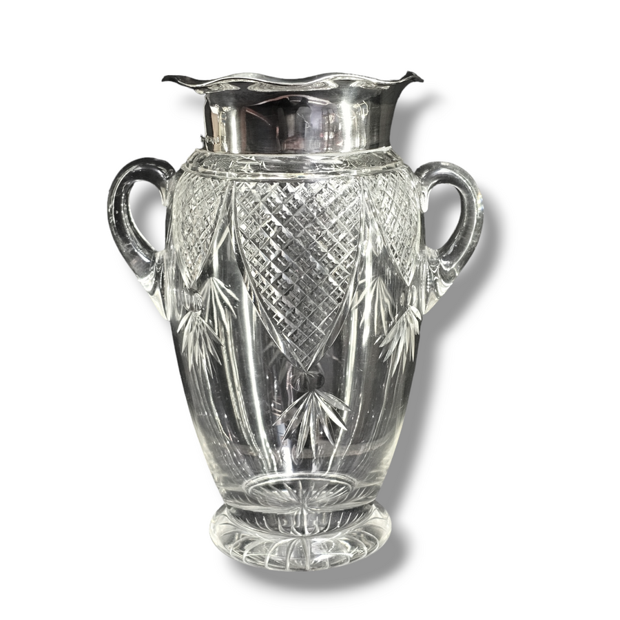 Chester 1905 Silver & Cut Glass Vase