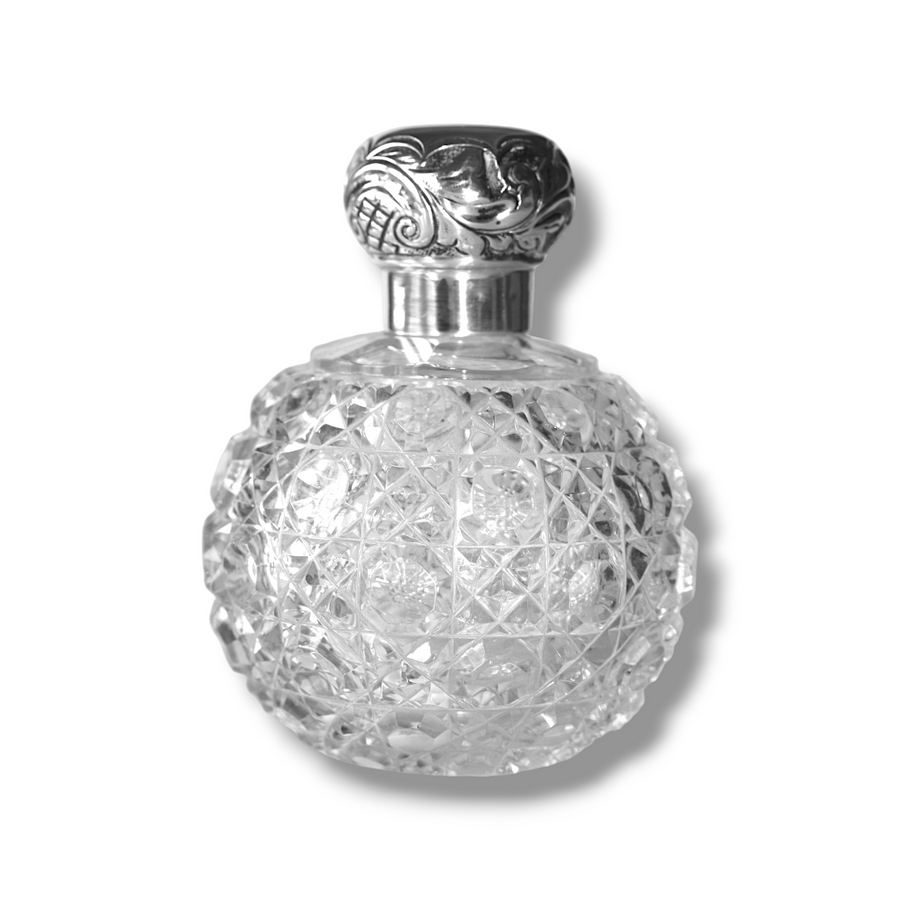 Silver Crystal Perfume Bottle