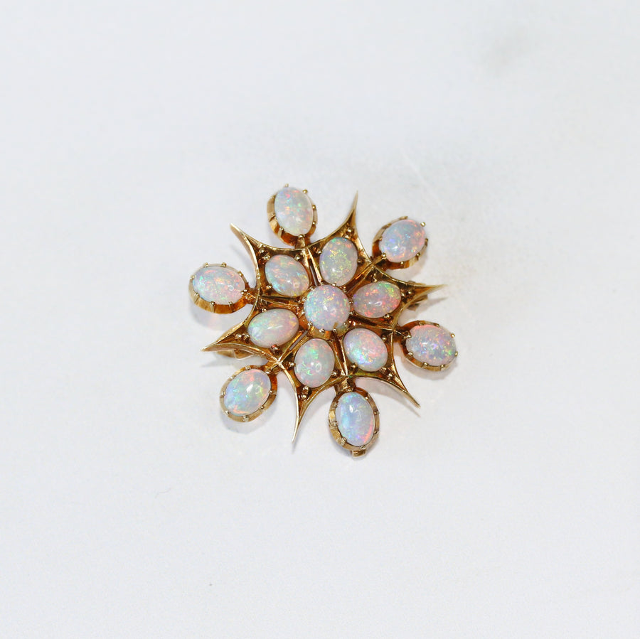 Victorian 15ct Yellow Gold Opal Brooch/Pendant