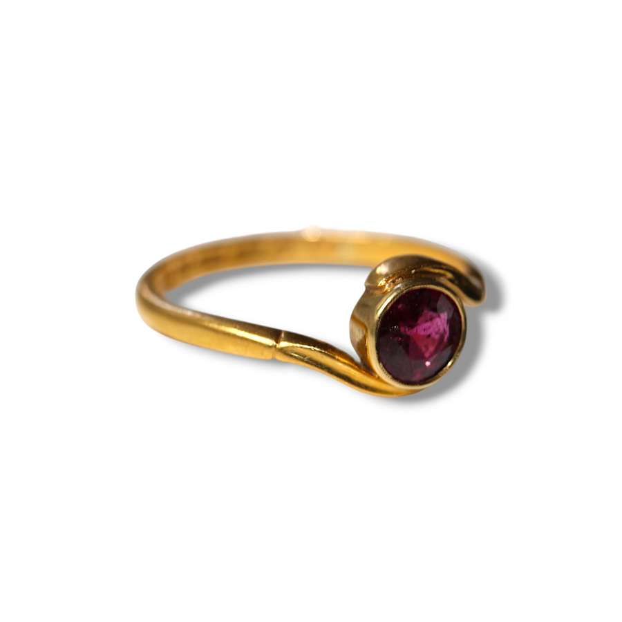 22ct Yellow Gold Almandine Garnet Ring